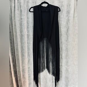 Vintage reformation fringe vest, black, one size, great condition